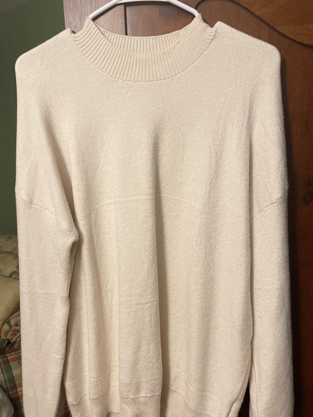 zeagoo Cream Crewneck Lightweight Knit Sweater